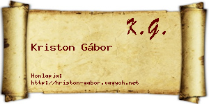 Kriston Gábor névjegykártya
