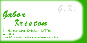 gabor kriston business card